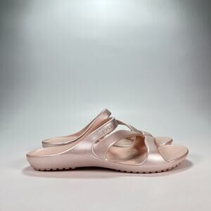 Crocs Kadee II Rose Gold Metallic Casual Slip On Flip Flop Sandals Women’s Sz 9